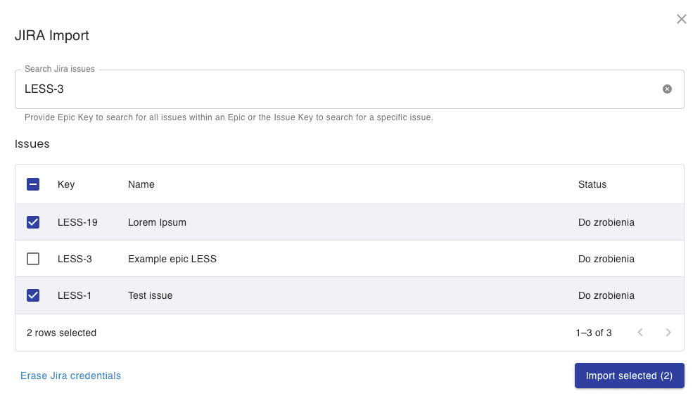 Import Jira issues for Planning Poker